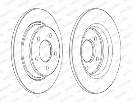 Комплект гальмівних дисків (2 шт.) задні лівий/правий MAZDA 3, 5 1.6D-2.3 10.03- FERODO DDF1546C