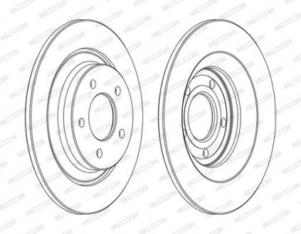 Комплект гальмівних дисків (2 шт.) задні лівий/правий MAZDA 5 1.8/2.0/2.0D 02.05-05.10 FERODO DDF1547C