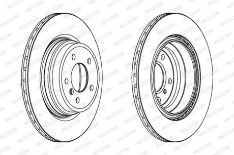 Тормозной диск задний левая/правая BMW 3 (E90), 3 (E91), 3 (E92), 3 (E93), X1 (E84) 2.0D-3.0D 12.04-12.13 FERODO DDF1550C-1