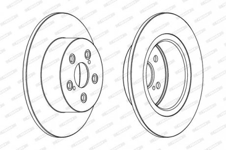 Комплект гальмівних дисків (2 шт.) задні лівий/правий TOYOTA AVENSIS 1.6-2.0D 09.97-02.03 FERODO DDF1556C (фото 1)