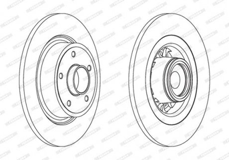 Тормозной диск с подшипником задний левый/правый (с кольцом ABS) RENAULT GRAND SCENIC II, LAGUNA II 1.6-3.0 03.01-11.08 FERODO DDF1569-1