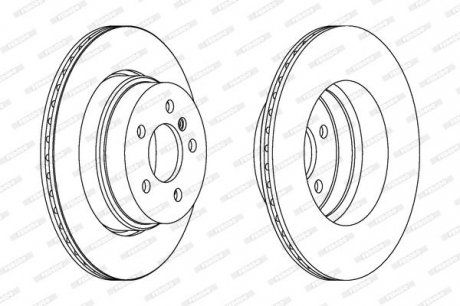 Гальмівний диск задній лівий/правий BMW X5 (E53); SSANGYONG RODIUS I 3.2-4.8 10.01- FERODO DDF1583C-1