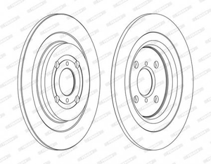 Комплект задніх гальмівних дисків лівий/правий DAIHATSU CHARADE VIII; TOYOTA YARIS 1.0-1.8 08.05- FERODO DDF1588C