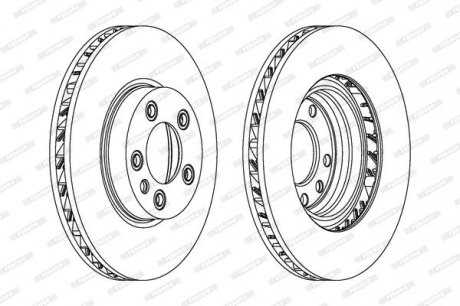 Гальмівний диск передній права PORSCHE CAYENNE; Volkswagen TOUAREG 2.5D-5.0D 09.02-03.18 FERODO DDF1591RC-1