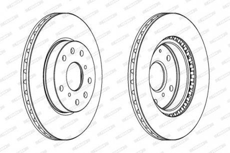 Комплект гальмівних дисків (2 шт.) передні лівий/правий FIAT SEDICI; SUZUKI SX4, VITARA 1.4-2.0D 06.06- FERODO DDF1620C