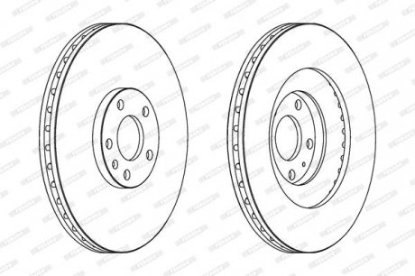 Тормозной диск передний левый/правый AUDI A4 B6, A4 B7, A4 B8 2.0/3.0D/4.2 03.03-12.15 FERODO DDF1661C-1 (фото 1)