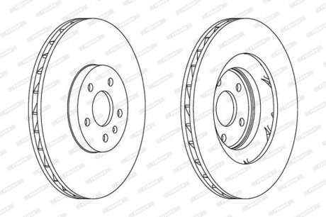 Гальмівний диск передній лівий/правий AUDI A4 B8, A5, Q5 2.0-4.2 06.07-05.17 FERODO DDF1665C-1