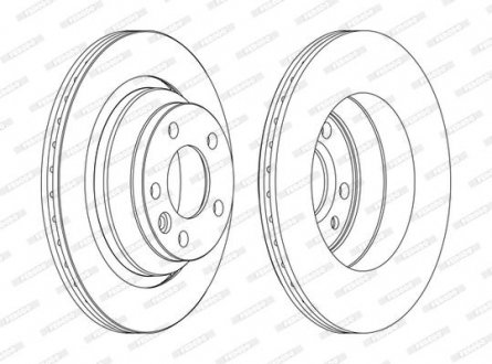 Комплект задних тормозных дисков левая/правая Volkswagen MULTIVAN V, TOUAREG, TRANSPORTER V 1.9D-5.0D 10.02-03.18 FERODO DDF1698C