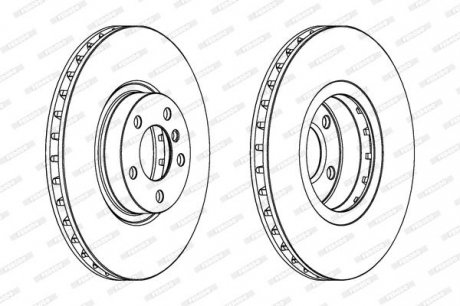 Тормозной диск передний левый/правый BMW X5 (E70), X6 (E71, E72), X6 (F16, F86) 3.0/3.0D/4.4 12.06-07.19 FERODO DDF1713C-1