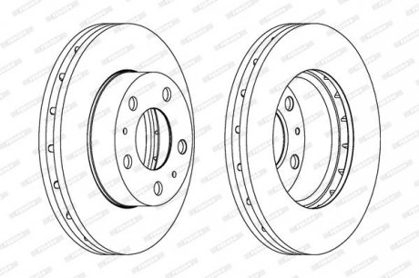 Тормозной диск передний левый/правый CITROEN JUMPER; FIAT DUCATO; PEUGEOT BOXER 2.0D-3.0D 04.06- FERODO DDF1718-1