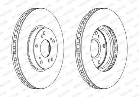 Комплект передних тормозных дисков левая/правая HONDA ACCORD VIII 2.0/2.2D/2.4 06.08- FERODO DDF1775C