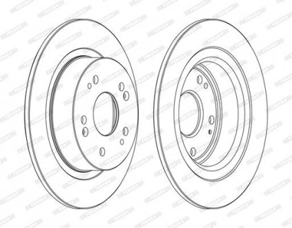 Комплект тормозных дисков (цена за штуку, комплект 2 шт.) задние левая/правая HONDA ACCORD IX, ACCORD VIII, HR-V 1.5-3.5 06.08- FERODO DDF1776C