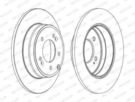 Комплект тормозных дисков (2 шт) задний левый/правый (без болтов) FERODO DDF1787C