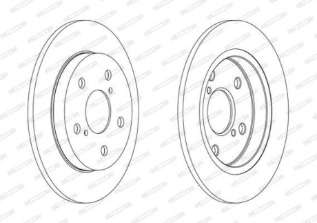 Фото автозапчасти комплект задних тормозных дисков левая/правая TOYOTA AURIS, COROLLA 1.33-1.8H 11.06-08.19 FERODO DDF1788C
