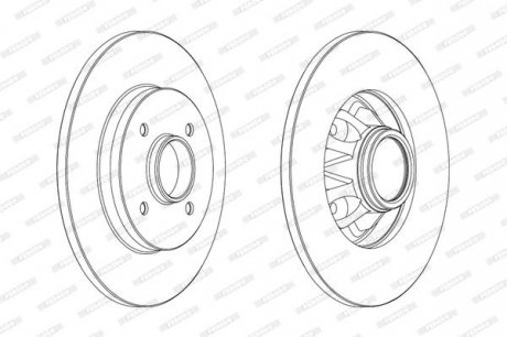 Тормозной диск задний левый/правый (без кольца импульсов ABS) PEUGEOT 3008 1.2-2.0D 06.09-08.16 FERODO DDF1791C-1
