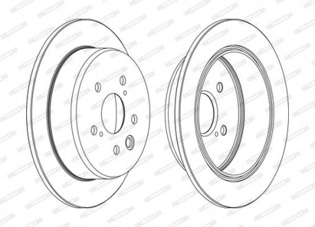 Комплект тормозных дисков (цена за штуку, комплект 2 шт.) задние левая/правая LEXUS IS II 2.2D/2.5 08.05-03.13 FERODO DDF1815C