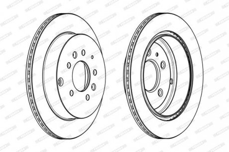 Комплект задніх гальмівних дисків лівий/правий MAZDA CX-7 2.3/2.5 10.07-03.13 FERODO DDF1819C (фото 1)