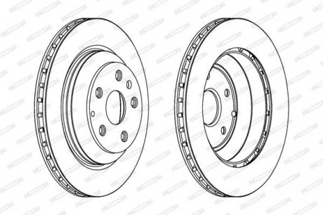 Тормозной диск задний левая/правая AUDI Q7; PORSCHE CAYENNE; Volkswagen TOUAREG 2.5D-6.0D 09.02- FERODO DDF1855C-1