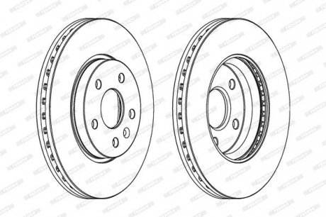 Комплект тормозных дисков (цена за штуку, комплект 2 шт.) передние левая/правая CHEVROLET AVEO, BOLT, CRUZE, VOLT; OPEL ASTRA J, ASTRA J GTC 1.2-Electric 05.09- FERODO DDF1869C