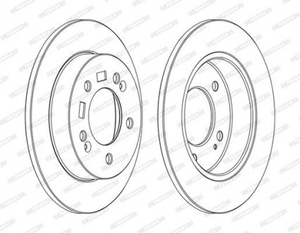 Комплект задних тормозных дисков левая/правая HYUNDAI IX20; KIA VENGA 1.4-1.6LPG 02.10- FERODO DDF1874C