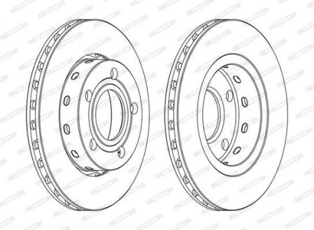 Фото автозапчасти комплект задних тормозных дисков левая/правая AUDI A4 B5; Volkswagen PASSAT B5, PASSAT B5.5 1.8-2.8 01.95-05.05 FERODO DDF1887C