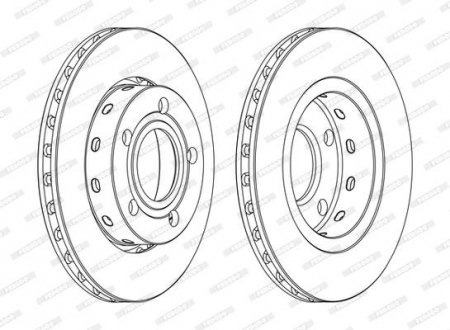 Комплект задних тормозных дисков левая/правая AUDI A4 B5; Volkswagen PASSAT B5, PASSAT B5.5 1.8-2.8 01.95-05.05 FERODO DDF1887C