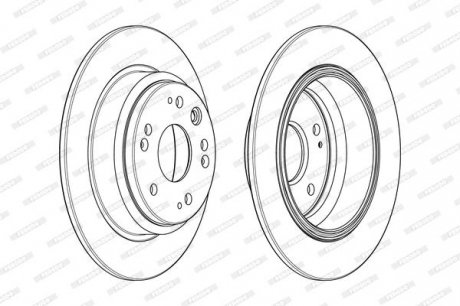 Комплект задних тормозных дисков левая/правая HONDA ACCORD VII 2.0/2.2D/2.4 04.03-05.08 FERODO DDF1894C (фото 1)