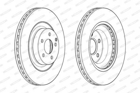 Фото автозапчасти тормозной диск передний левый/правый MERCEDES CLS (C219), E T-MODEL (S211), E (W211) 4.0D/5.5 01.06-12.10 FERODO DDF1905C-1