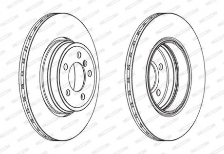 Тормозной диск задний левая/правая BMW 7 (E65, E66, E67) 3.0D-6.0 01.03-12.09 FERODO DDF1936C-1