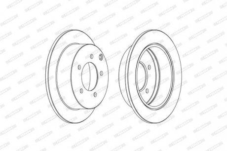 Комплект гальмівних дисків (2 шт.) задні лівий/правий MITSUBISHI LANCER VIII 1.5-2.0D 01.08- FERODO DDF1986C (фото 1)