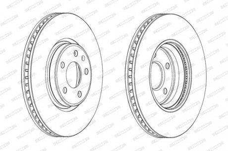 Тормозной диск передний левый/правый AUDI A4 ALLROAD B8, A4 B8, A5, A6 C7, A7, Q5 1.8-4.0 06.07-09.18 FERODO DDF1996C-1 (фото 1)