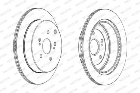 Комплект тормозных дисков (цена за штуку, комплект 2 шт.) задние левая/правая SUZUKI GRAND VITARA II, XL7 1.6-3.6 04.05- FERODO DDF2072C
