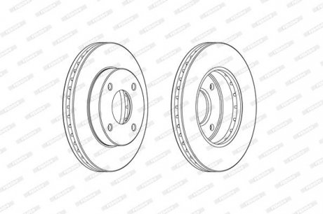 Комплект тормозных дисков (цена за штуку, комплект 2 шт.) левая/правая (257ммx26мм) MITSUBISHI LANCER VIII; NISSAN NV200, NV200 / EVALIA 01.08- FERODO DDF2134C (фото 1)