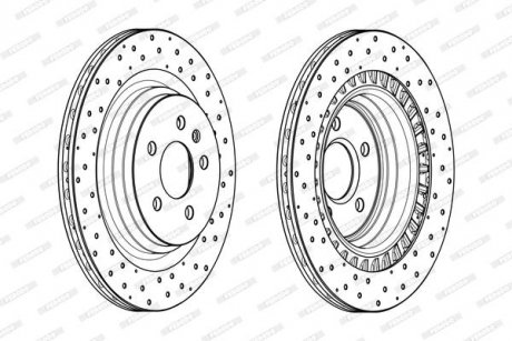 Комплект тормозных дисков задний левый/правый MERCEDES M (W166) 2.2D/3.0D/3.5 06.11-12.15 FERODO DDF2205C