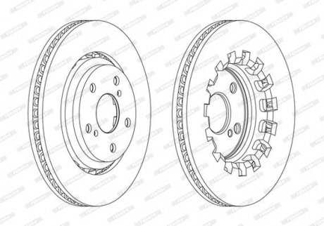 Комплект задних тормозных дисков левая/правая MITSUBISHI ENDEAVOR, GRANDIS 2.0D/2.4/3.8 01.03-12.11 FERODO DDF2268C (фото 1)