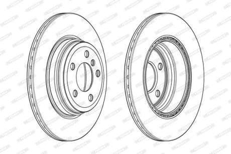 Комплект задніх гальмівних дисків лівий/правий BMW 3 (F30, F80), 3 (F31), 3 GRAN TURISMO (F34), 4 (F32, F82), 4 (F33, F83), 4 GRAN COUPE (F36) 2.0D-3.0H 11.11- FERODO DDF2404C (фото 1)