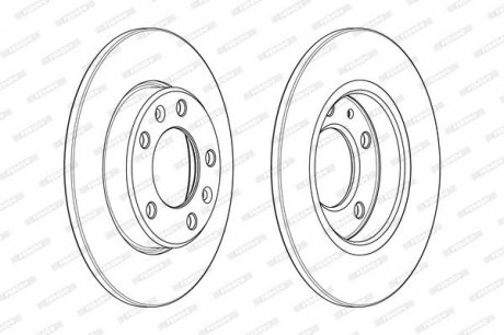 Комплект задних тормозных дисков левая/правая PEUGEOT 308 II 1.2-1.6D 09.13-06.21 FERODO DDF2406C
