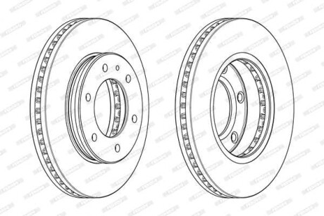 Фото автозапчасти тормозной диск передний левый/правый FORD RANGER 2.0D-3.2D 04.11- FERODO DDF2462C-1