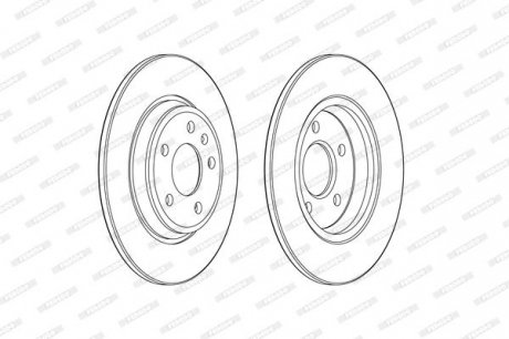Комплект тормозных дисков (цена за штуку, комплект 2 шт.) задние левая/правая AUDI A4 ALLROAD B9, A4 B8, A4 B9, A5, A6 C7, A6 C8, A7, Q5 1.4-3.0DH 06.07- FERODO DDF2599C (фото 1)