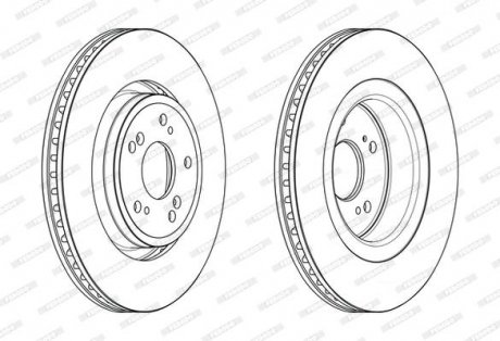 Комплект тормозных дисков (цена за штуку, комплект 2 шт.) передние левая/правая HONDA CR-V IV 1.6D/2.2D 10.12- FERODO DDF2657C