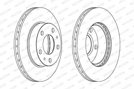 Комплект тормозных дисков (цена за штуку, комплект 2 шт.) передние левая/правая CITROEN JUMPER; FIAT DUCATO; PEUGEOT BOXER 1.9D-3.0D 02.94- FERODO DDF768C