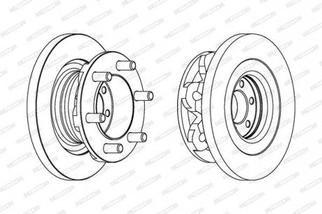 Тормозной диск передний левый/правый (со штифтом крепления колеса) IVECO DAILY III 2.3D-3.0D 05.99-07.07 FERODO FCR313A (фото 1)