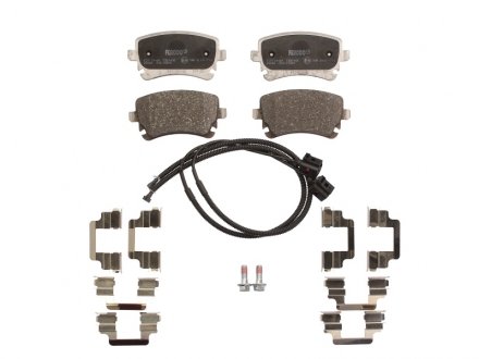Комплект тормозных колодок задний (с аксессуарами; с направляющими винтами тормозного суппорта) BENTLEY CONTINENTAL; Volkswagen PHAETON 3.0D-6.0 04.02-01.19 FERODO FDB1408