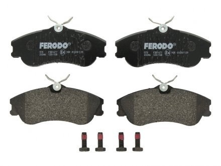 Комплект тормозных колодок передний (с направляющими винтами тормозного суппорта) CITROEN XSARA PICASSO; PEUGEOT 206, PARTNER ORIGIN, PARTNER/MINIVAN 1.4-2.0D 06.96- FERODO FDB1477 (фото 1)