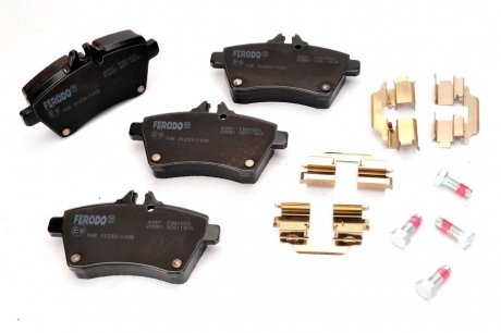 Комплект тормозных колодок передний (с замком; с направляющими винтами тормозного суппорта) MERCEDES A (W169) 1.5/2.0D 09.04-06.12 FERODO FDB1593