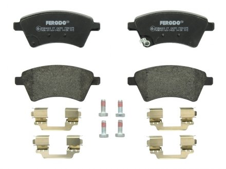 Комплект тормозных колодок передний (с пружиной; с направляющими винтами тормозного суппорта) FIAT SEDICI; SUZUKI SX4 1.5-2.0D 06.06- FERODO FDB1875 (фото 1)
