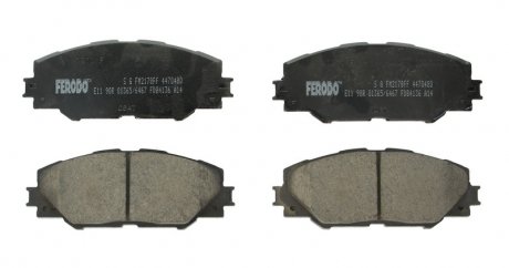 Комплект тормозных колодок передний LEXUS NX; PONTIAC VIBE; TOYOTA AURIS, MARK X ZIO I, MATRIX, MIRAI, PRIUS PLUS, RAV 4 III, RAV 4 IV 1.3-Electric 11.05- FERODO FDB4136 (фото 1)