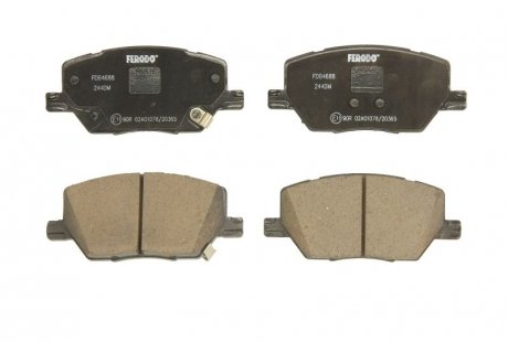 Комплект гальмівних колодок спереду FIAT 500X; JEEP COMPASS, RENEGADE 1.0-2.0D 07.14- FERODO FDB4688 (фото 1)