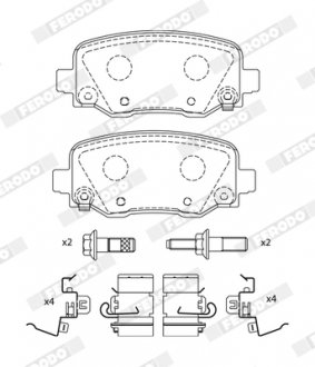 Комплект гальмівних колодок задніх FIAT 500X; JEEP CHEROKEE, RENEGADE 1.3D-3.2 11.13- FERODO FDB4883