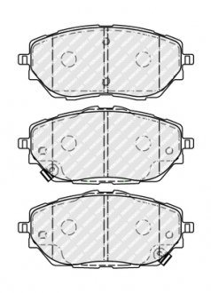 Комплект тормозных колодок передний TOYOTA C-HR, COROLLA 1.2/1.8H/2.0H 10.16- FERODO FDB5146 (фото 1)